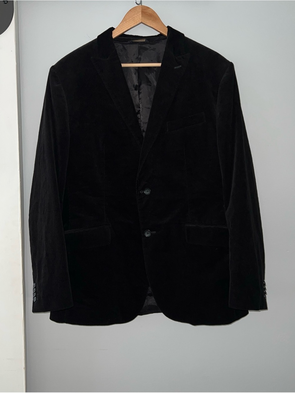 Banana Republic Men's Corduroy Blazer Suit Jacket, Black, Size 44R Preppy Formal